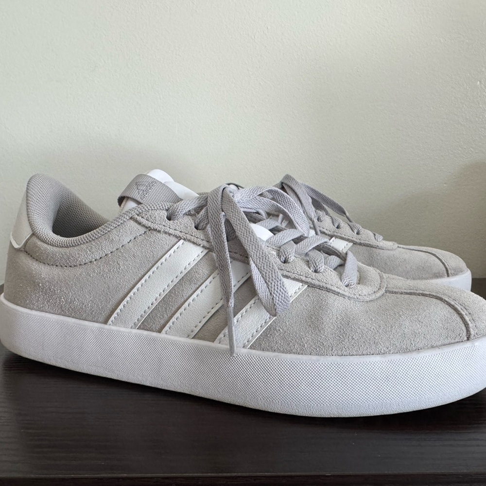 Adidas Suede Gray and White Sneakers